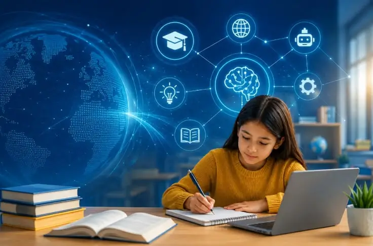 Pelajar menggunakan teknologi dan AI untuk mengembangkan cara belajar yang lebih adaptif