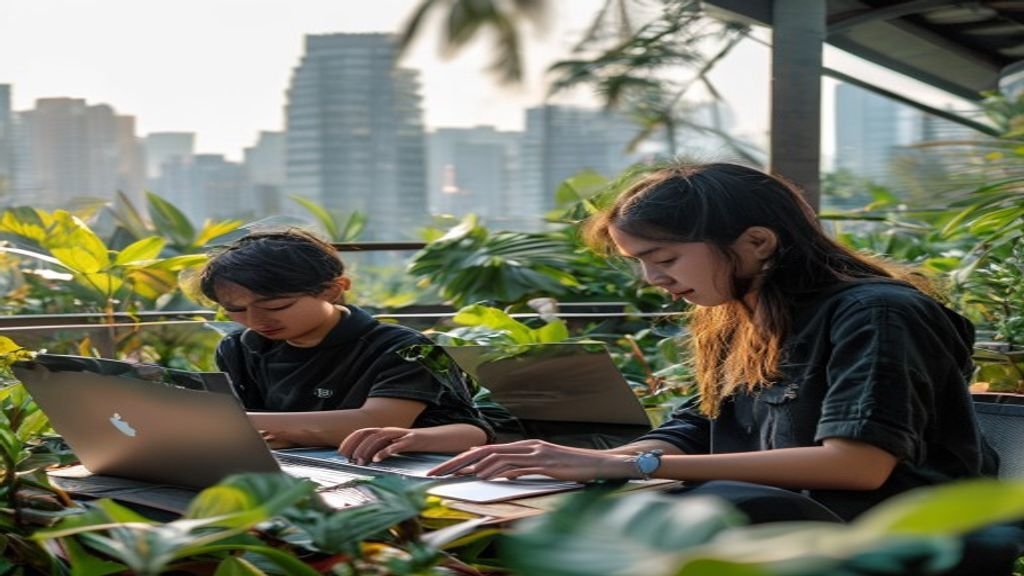 Kelompok anak muda beraksi dalam gerakan kreatif, menyuarakan perubahan sosial dengan semangat dan kebersamaan.