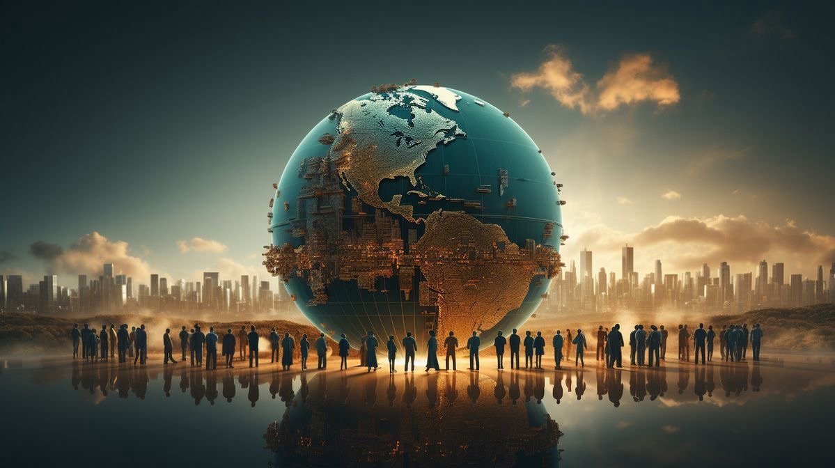 Ilustrasi suasana simbolik COP30 yang menyorot ketegangan antara janji iklim dan realitas sosial modern.